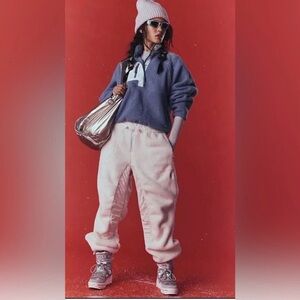 NWT FREE PEOPLE Sundown fleece pants in Ivory NWT $168